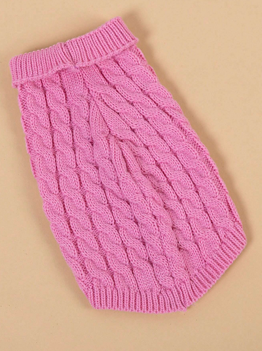 Knitted Cable Sweater For Pets