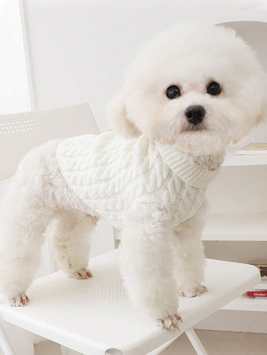 Knitted Cable Sweater For Pets